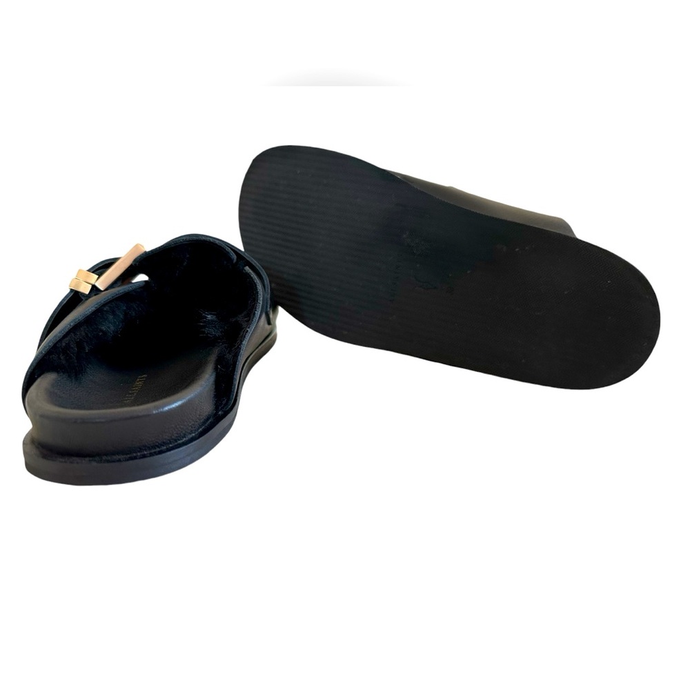 All Saints Black Mules with Gold Buckle - Picture 6 of 6